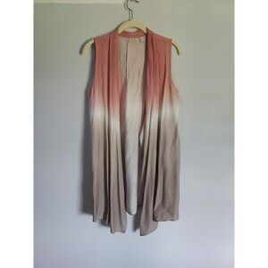 LOGO by Lori Goldstein Women's Small Ombre Sleeveless Open Front Cardigan BOHO
